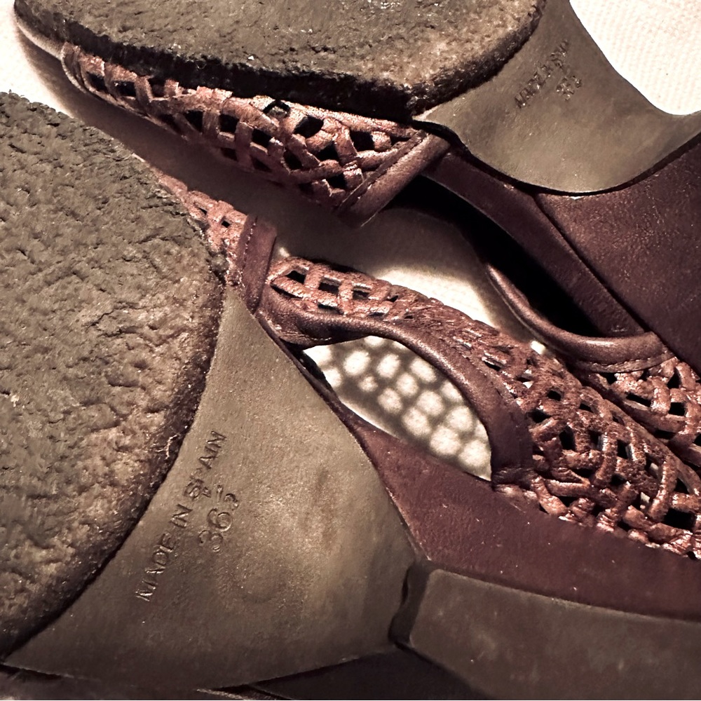 Audley Shoes London LALA Wedge Heels Copper Metallic Slingback Sandals US 6.5 - Picture 7 of 8